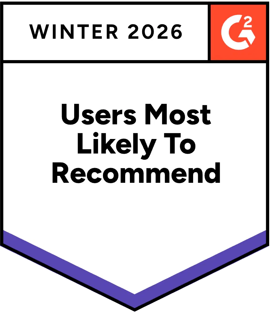 G2 Users Most Likely To Recommend